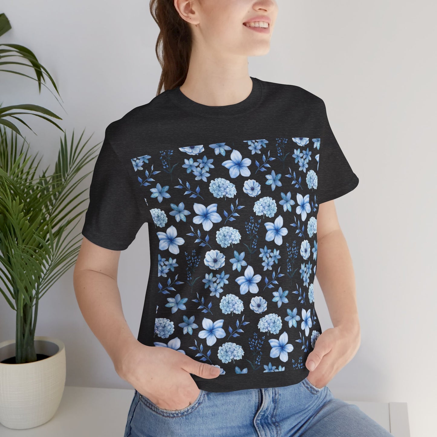 Snowy Blue Flowers T - Shirt - T - Shirt - Kristine Celestine