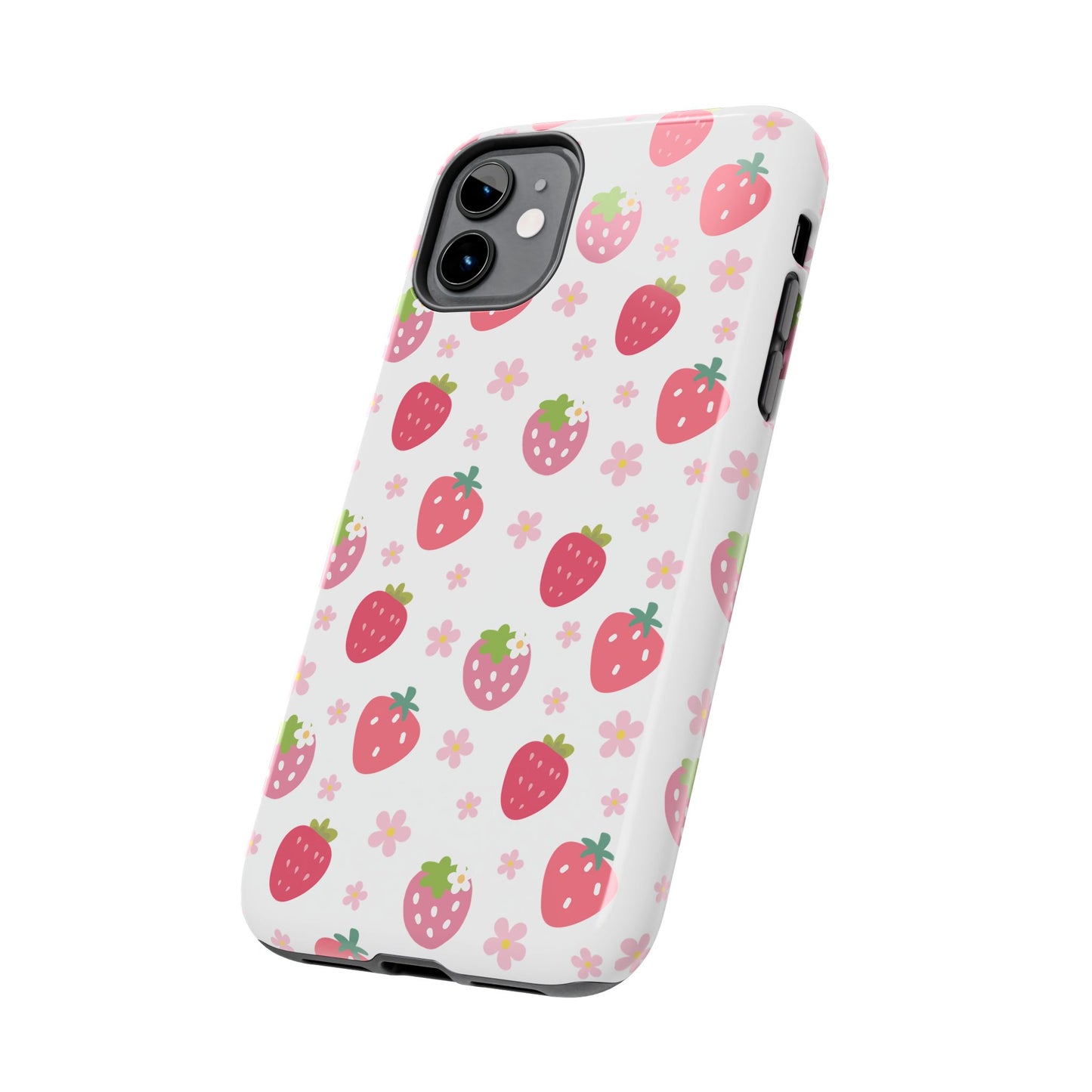 Strawberries and Daisies Tough Phone Case for iPhone and Samsung Galaxy