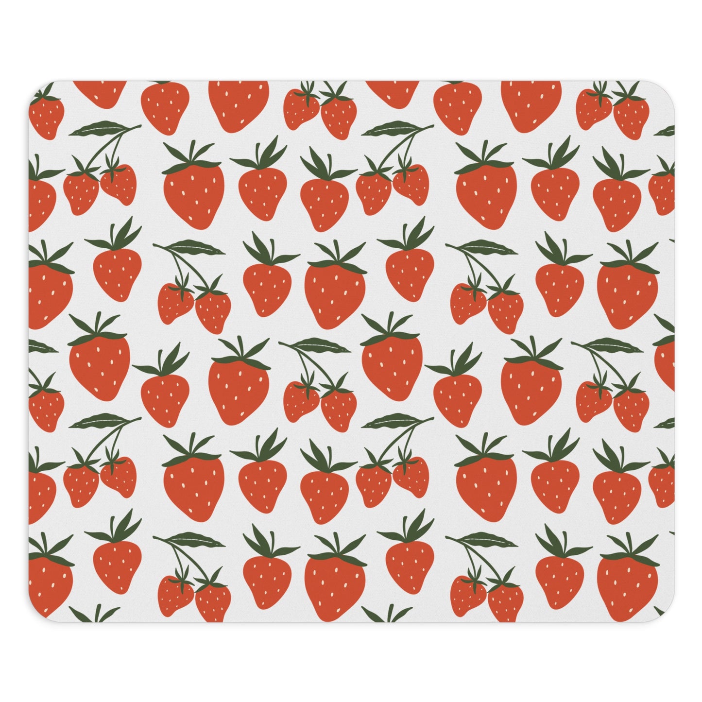 Tropical Strawberry Mousepad Red Fruity Strawberries Desk Pad