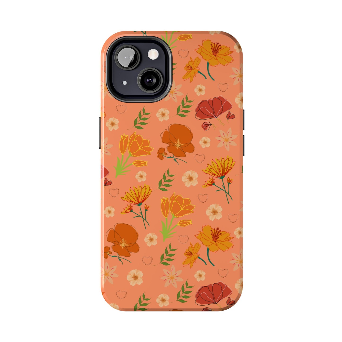 Coque de téléphone résistante Coral Peach Meadow pour iPhone et Samsung Galaxy