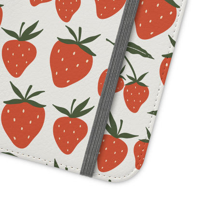 Tropical Strawberry Flip Phone Case Cover with Pockets - Phone Case - Kristine Celestine