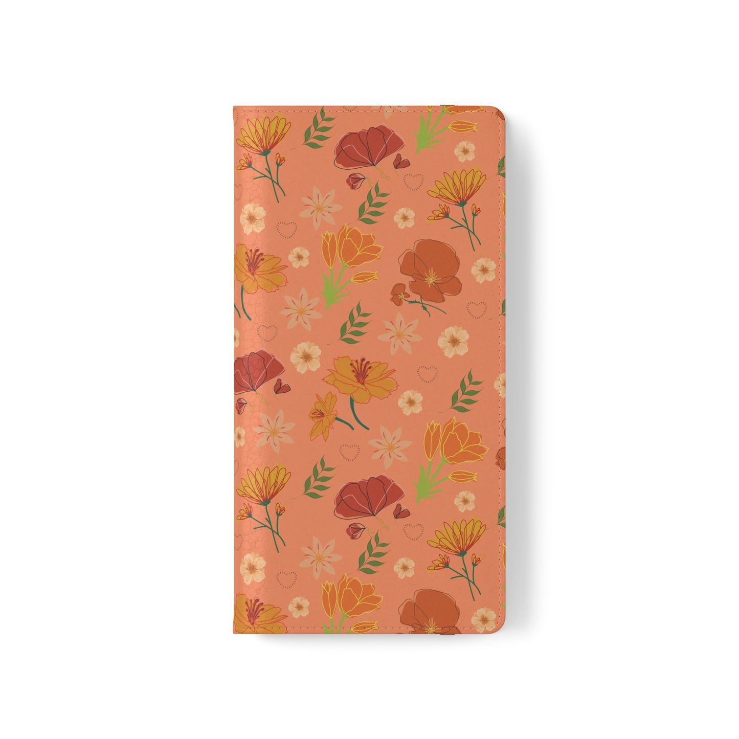 Coral Peach Meadow Flip Phone Case Cover with Pockets - Phone Case - Kristine Celestine