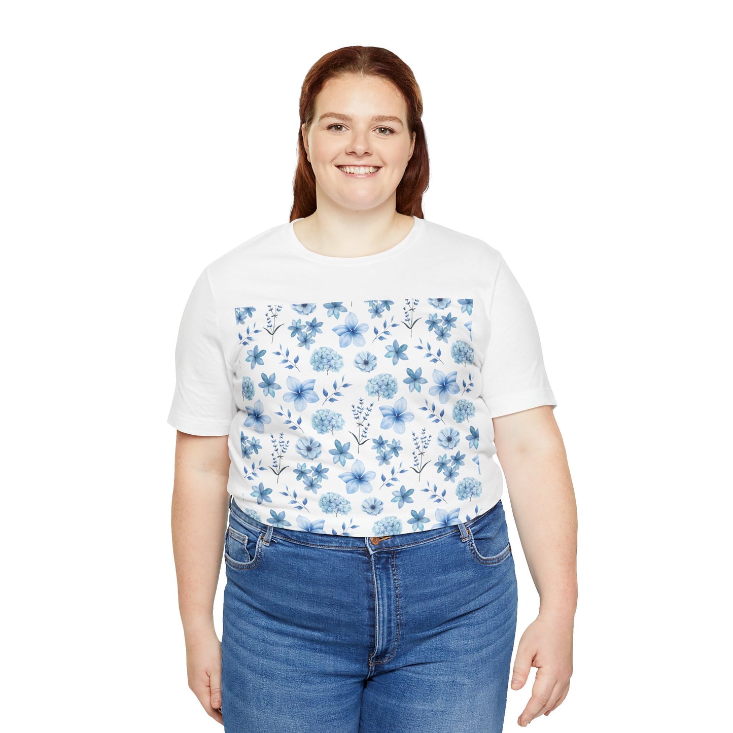 Snowy Blue Flowers T-Shirt