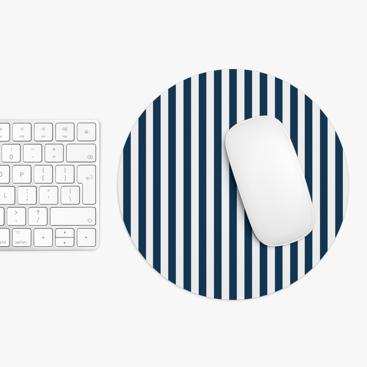 Navy Blue Stripes Mousepad Classic Royal Blue Desk Mat Dark Blue and White Striped Mouse Pad