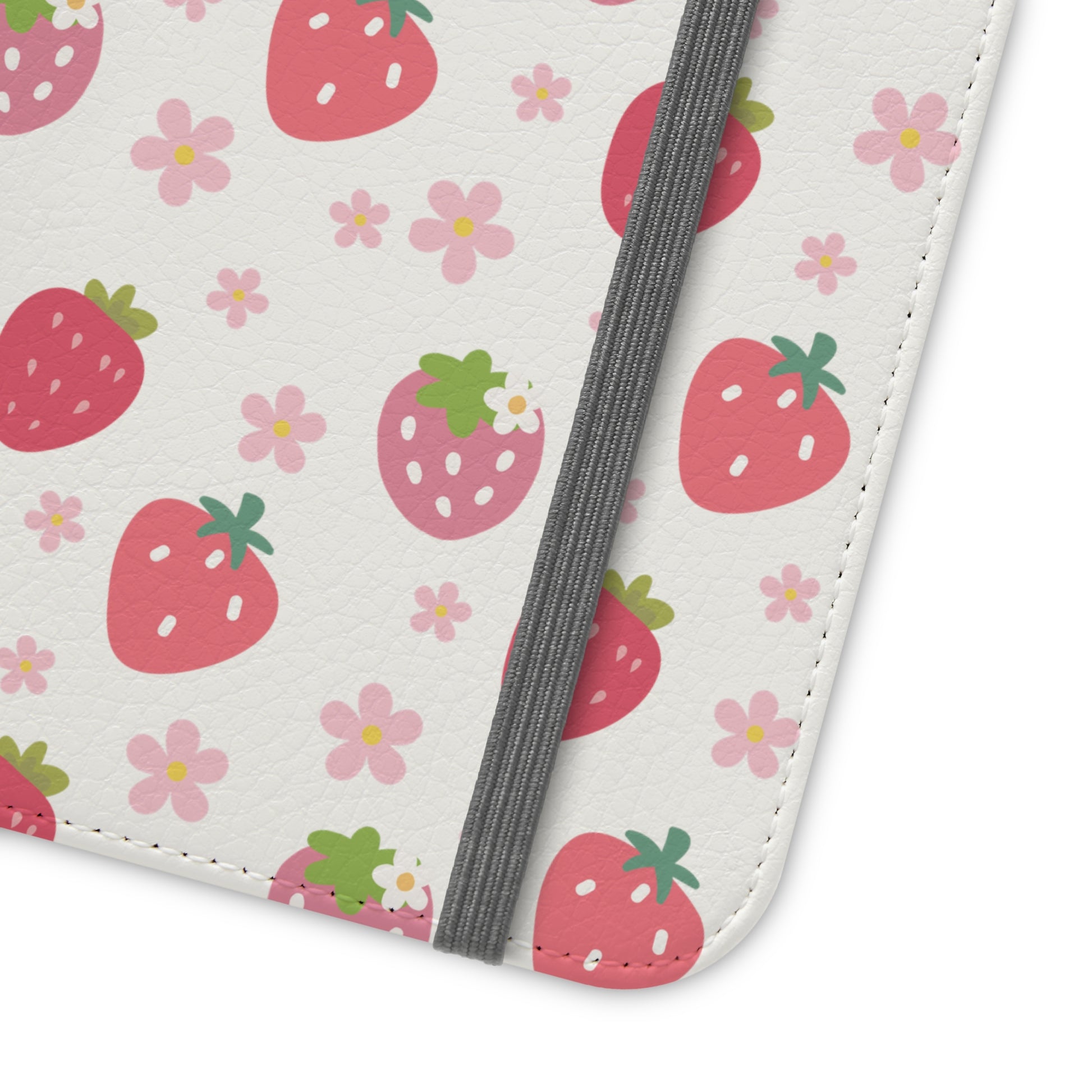 Strawberries and Daisies Flip Phone Case Cover with Pockets - Phone Case - Kristine Celestine