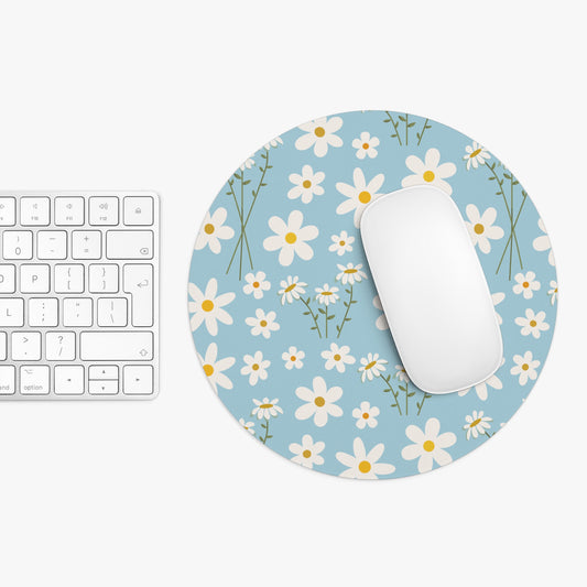 Sky Blue Daisy Mouse Pad