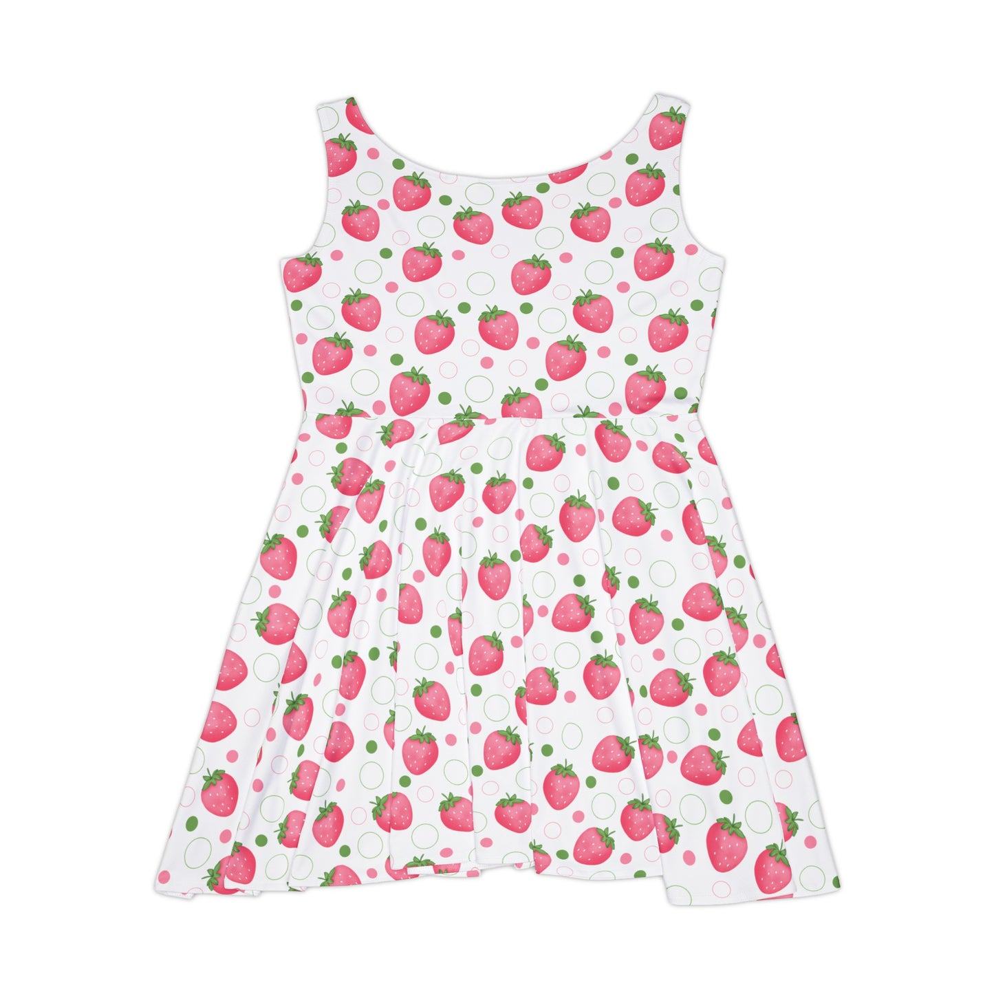 Pink Strawberry Bubbles Women's Skater Dress - Dress - Kristine Celestine