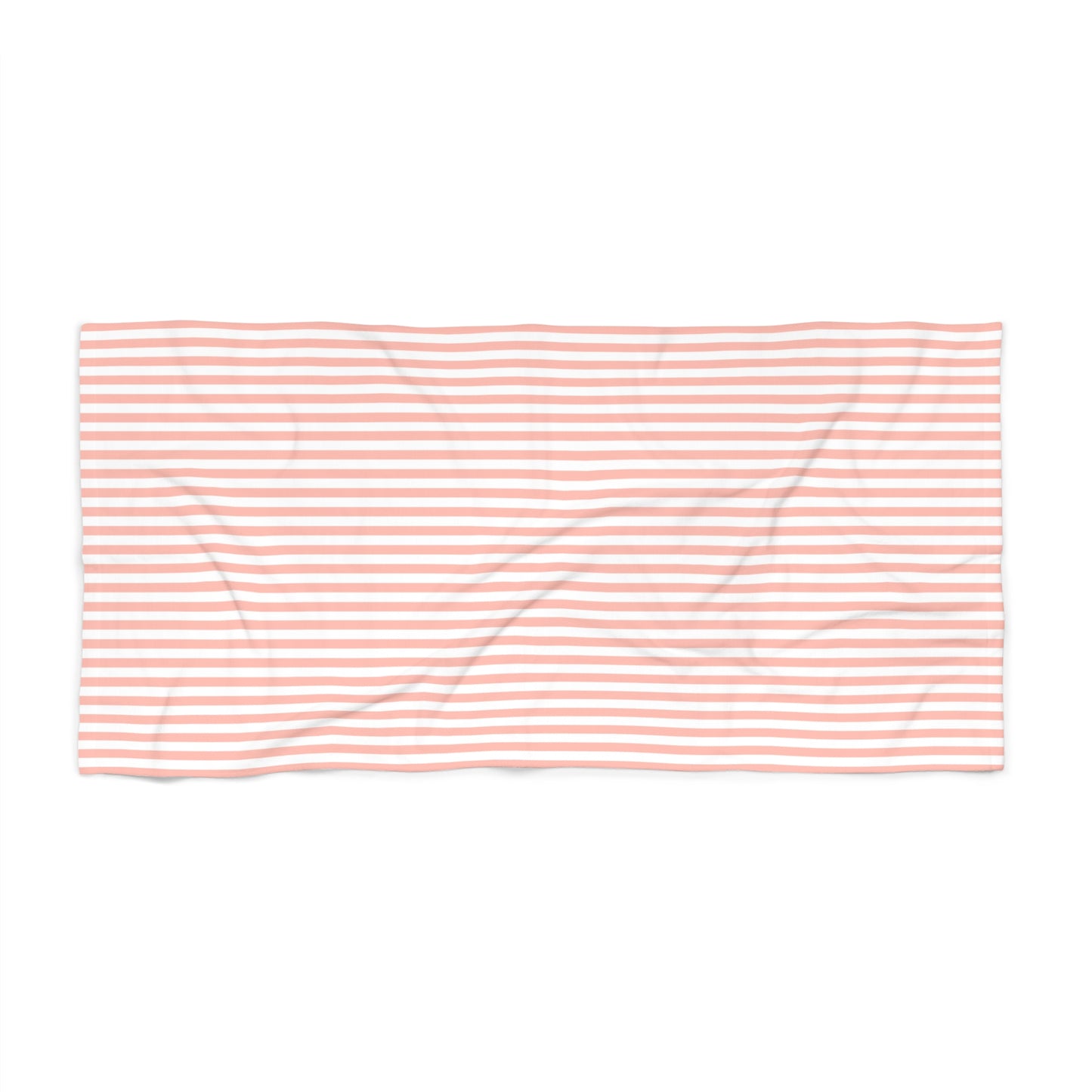 Coral Pink Stripes Beach Towel