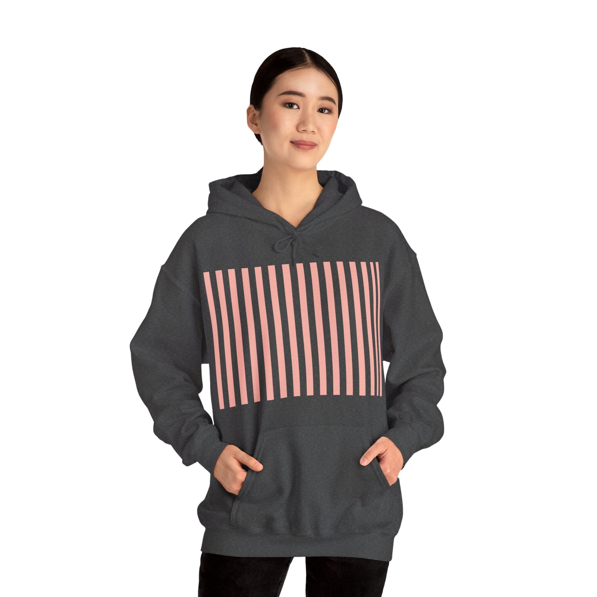 Coral Pink Stripes Hoodie - Hoodie - Kristine Celestine