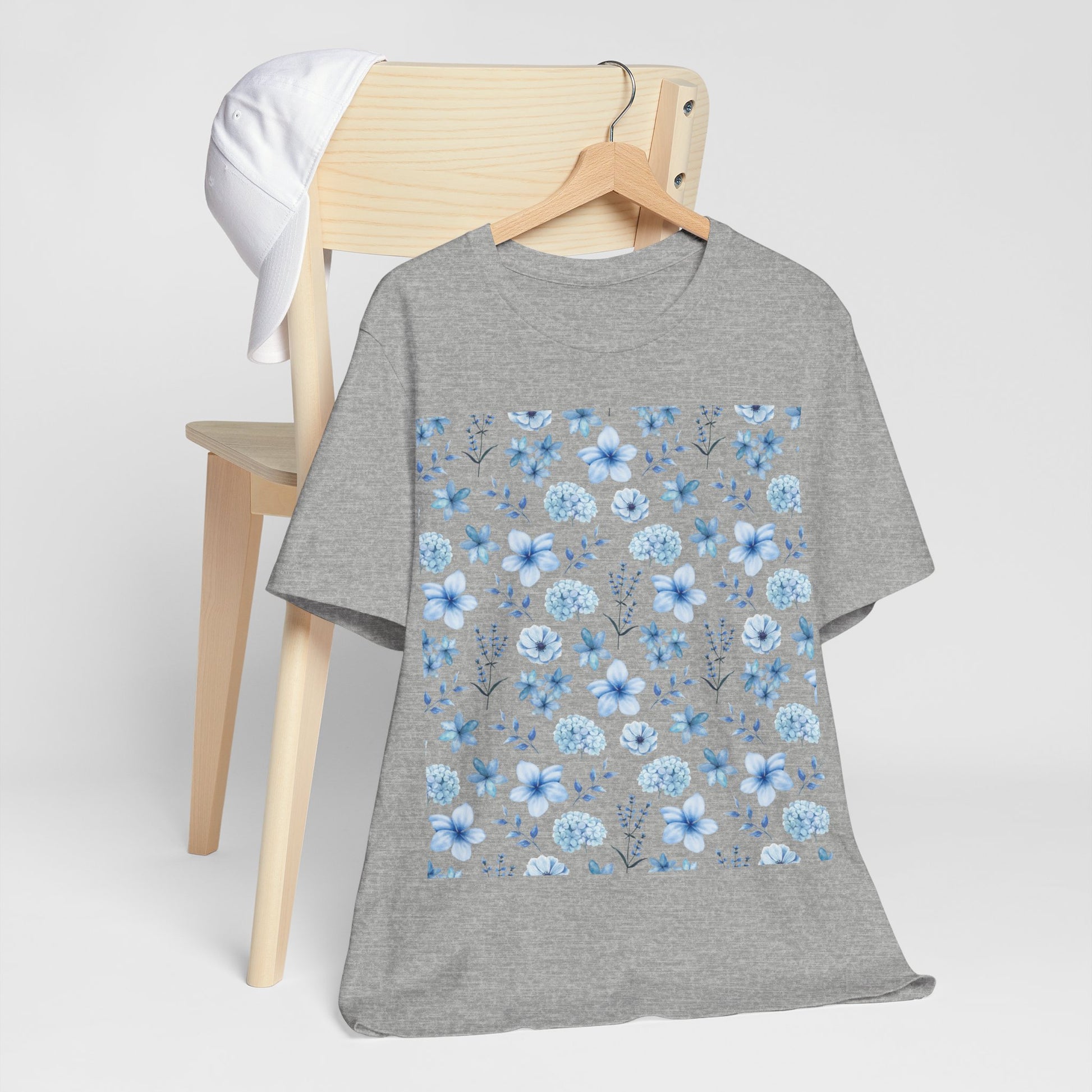 Snowy Blue Flowers T - Shirt - T - Shirt - Kristine Celestine