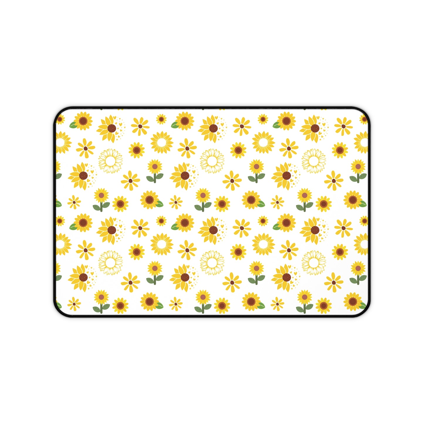 Sunflower Burst Desk Mat Summer Flower Computer Mat Yellow Floral Office Mat