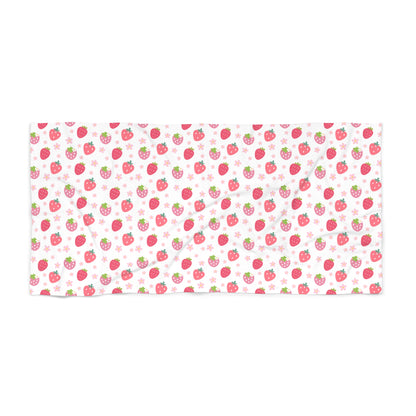 Serviette de plage Fraises et marguerites