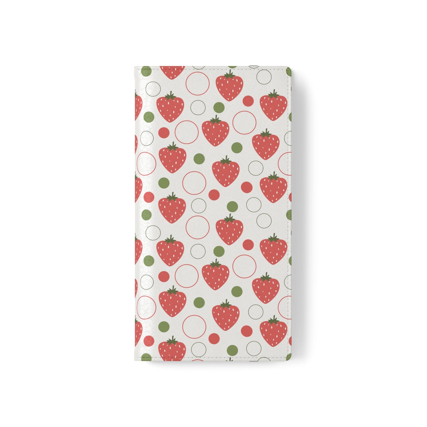 Red Strawberry Bubbles Flip Phone Case Cover with Pockets - Phone Case - Kristine Celestine