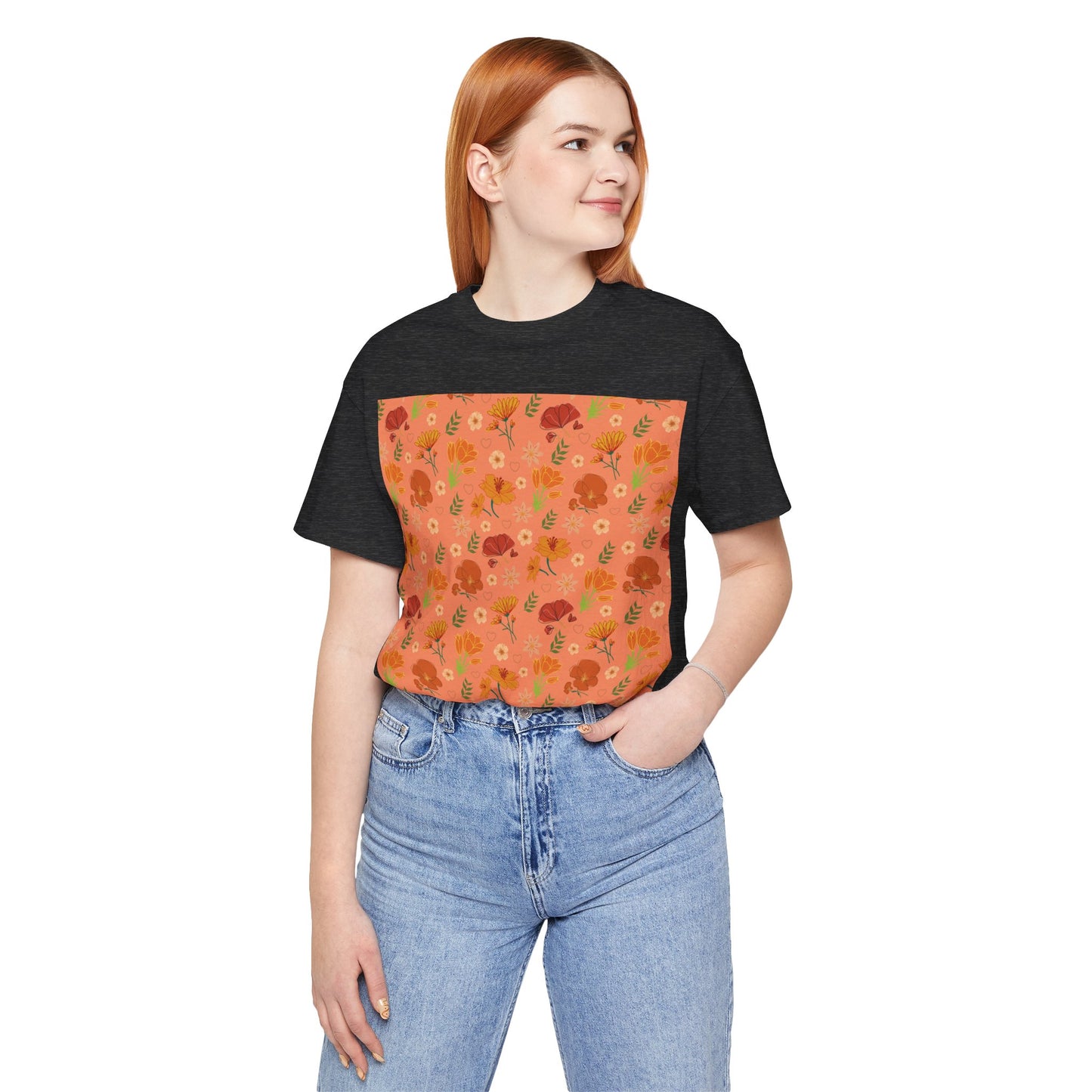 Coral Peach Meadow T - Shirt - T - Shirt - Kristine Celestine