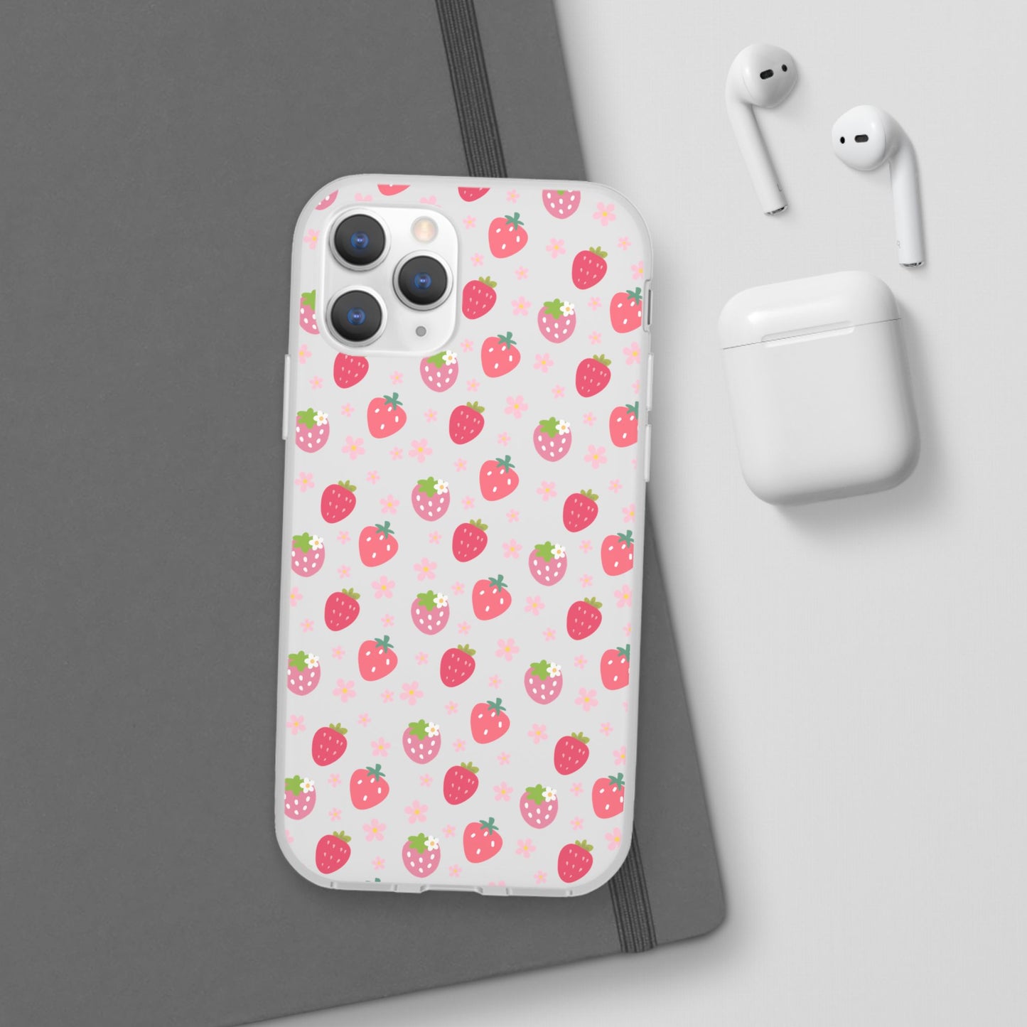 Strawberries and Daisies Flexible Phone Case iPhone Case Samsung Galaxy - Phone Case - Kristine Celestine