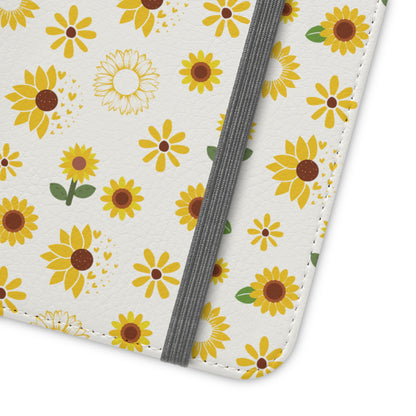 Sunflower Burst Flip Phone Case Cover with Pockets - Phone Case - Kristine Celestine