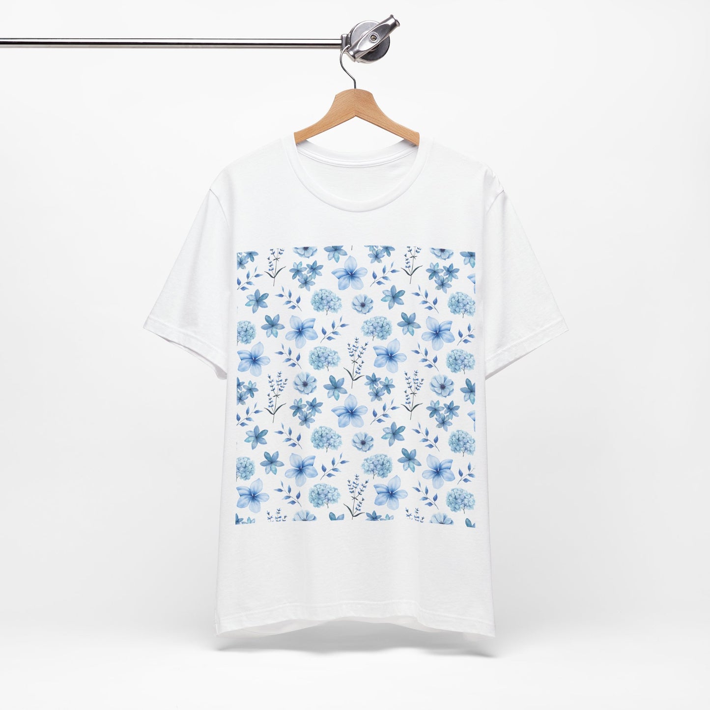 Snowy Blue Flowers T-Shirt