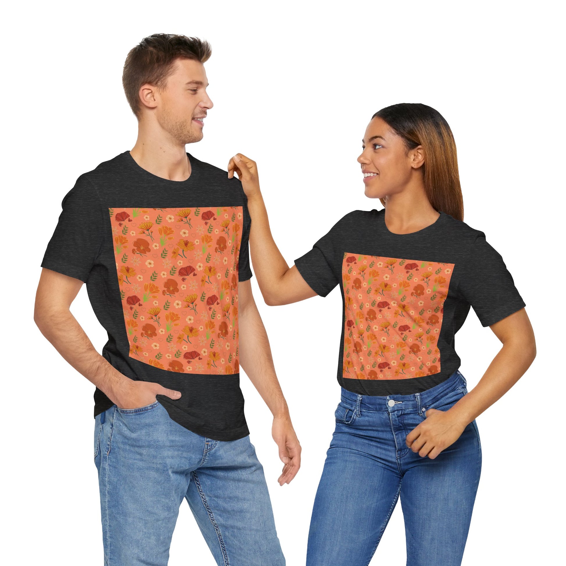 Coral Peach Meadow T - Shirt - T - Shirt - Kristine Celestine