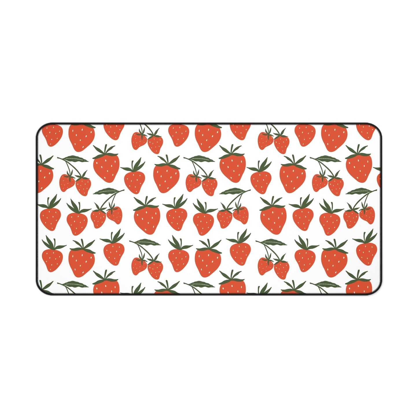 Tropical Strawberry Desk Mat Fruity Red Strawberries Computer Mat