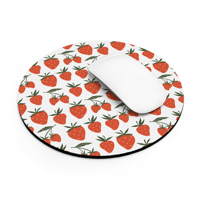 Tropical Strawberry Mousepad Red Fruity Strawberries Desk Pad