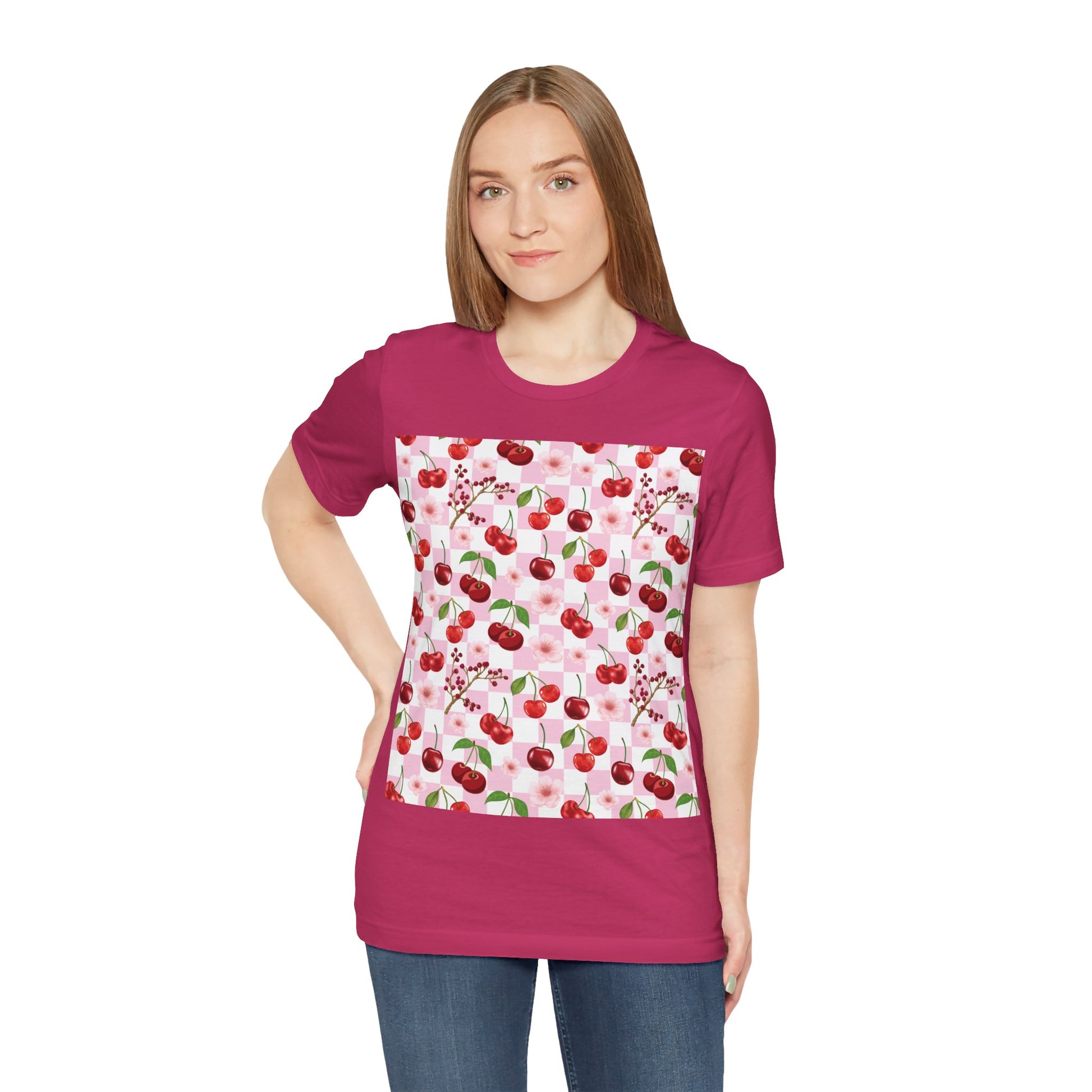 Cherry Checkerboard T - Shirt - T - Shirt - Kristine Celestine