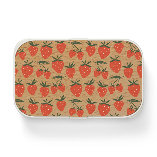 Tropical Strawberry Bento Lunch Box Cute Food Container Summer Lunchbox Spring Food Storage Container