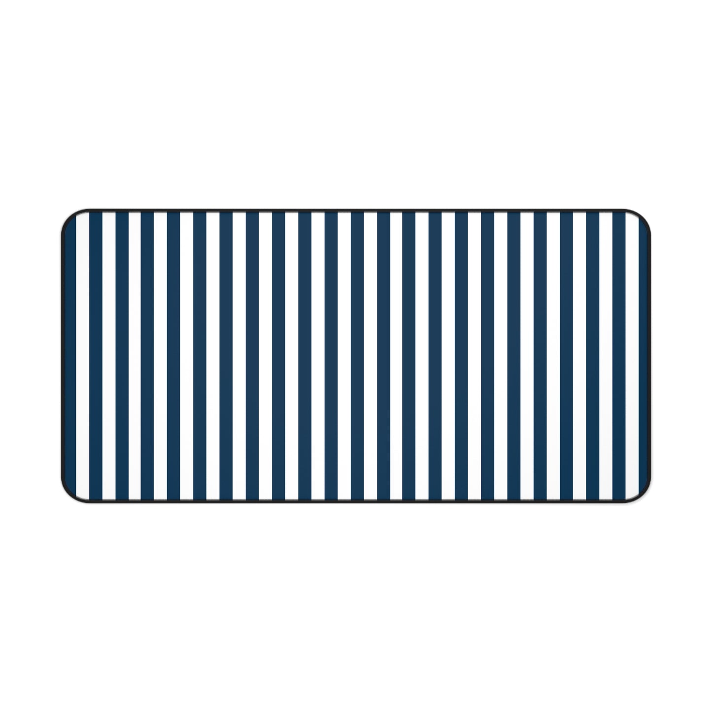 Navy Blue Stripes Desk Mat Royal Blue Stiped Computer Mat Classic Dark Blue Office Mat