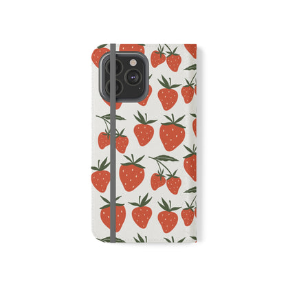 Tropical Strawberry Flip Phone Case Cover with Pockets - Phone Case - Kristine Celestine