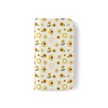 Sunflower Burst Flip Phone Case Cover with Pockets - Phone Case - Kristine Celestine