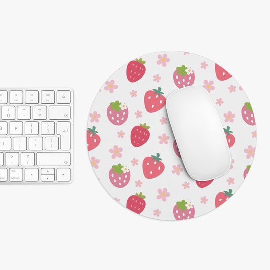 Strawberries and Daisies Mouse Pad