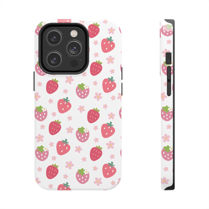 Strawberries and Daisies Tough Phone Case for iPhone and Samsung Galaxy