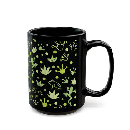 Froggy Black Mug Cool Summer Coffee Mug Tea Cup Spring Ceramic Mug