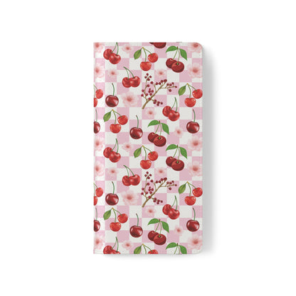 Cherry Checkerboard Flip Phone Case Cover with Pockets - Phone Case - Kristine Celestine