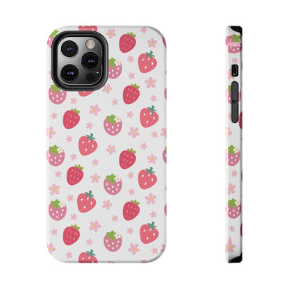 Strawberries and Daisies Tough Phone Case for iPhone and Samsung Galaxy