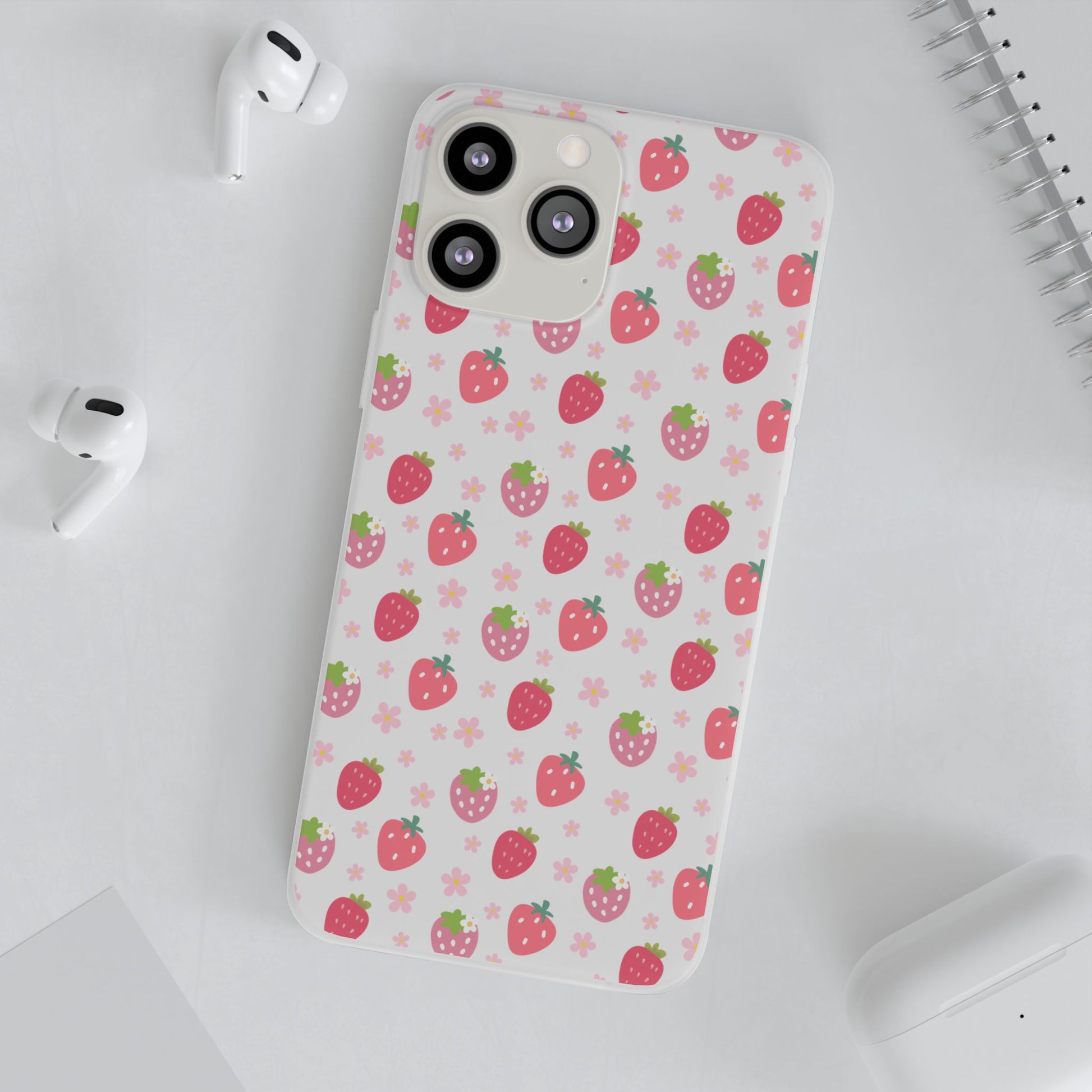 Strawberries and Daisies Flexible Phone Case iPhone Case Samsung Galaxy - Phone Case - Kristine Celestine