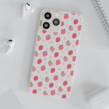 Strawberries and Daisies Flexible Phone Case iPhone Case Samsung Galaxy - Phone Case - Kristine Celestine