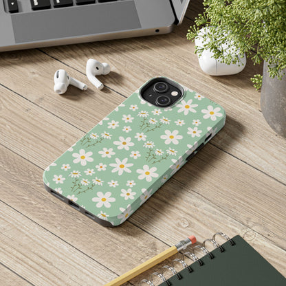 Mint Daisy Delight Tough Phone Case for iPhone and Samsung Galaxy