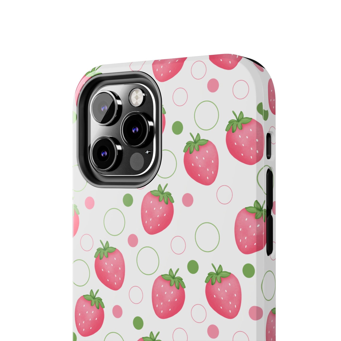 Pink Strawberry Bubbles Tough Phone Case for iPhone and Samsung Galaxy