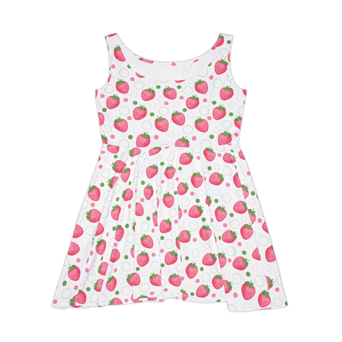 Pink Strawberry Bubbles Women's Skater Dress - Dress - Kristine Celestine