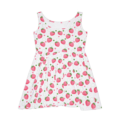 Pink Strawberry Bubbles Women's Skater Dress - Dress - Kristine Celestine