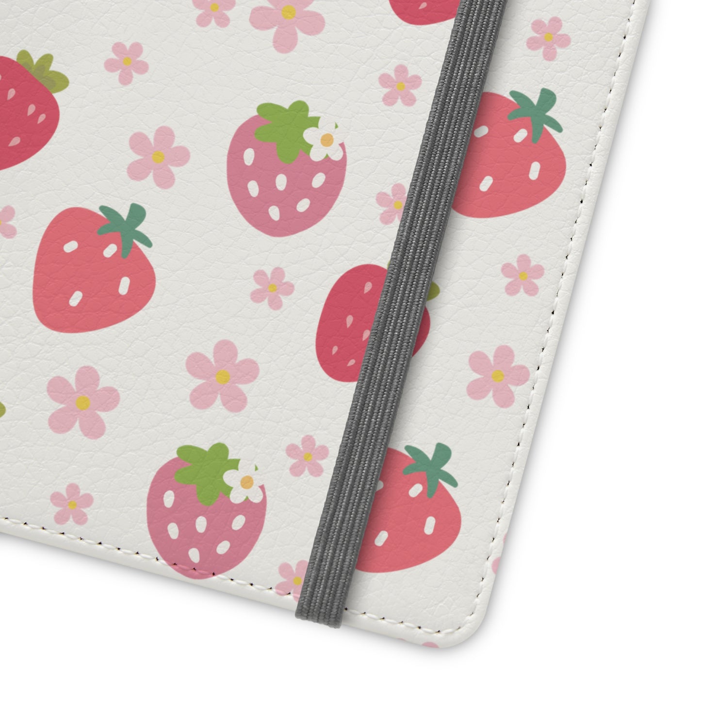 Strawberries and Daisies Flip Phone Case Cover with Pockets - Phone Case - Kristine Celestine