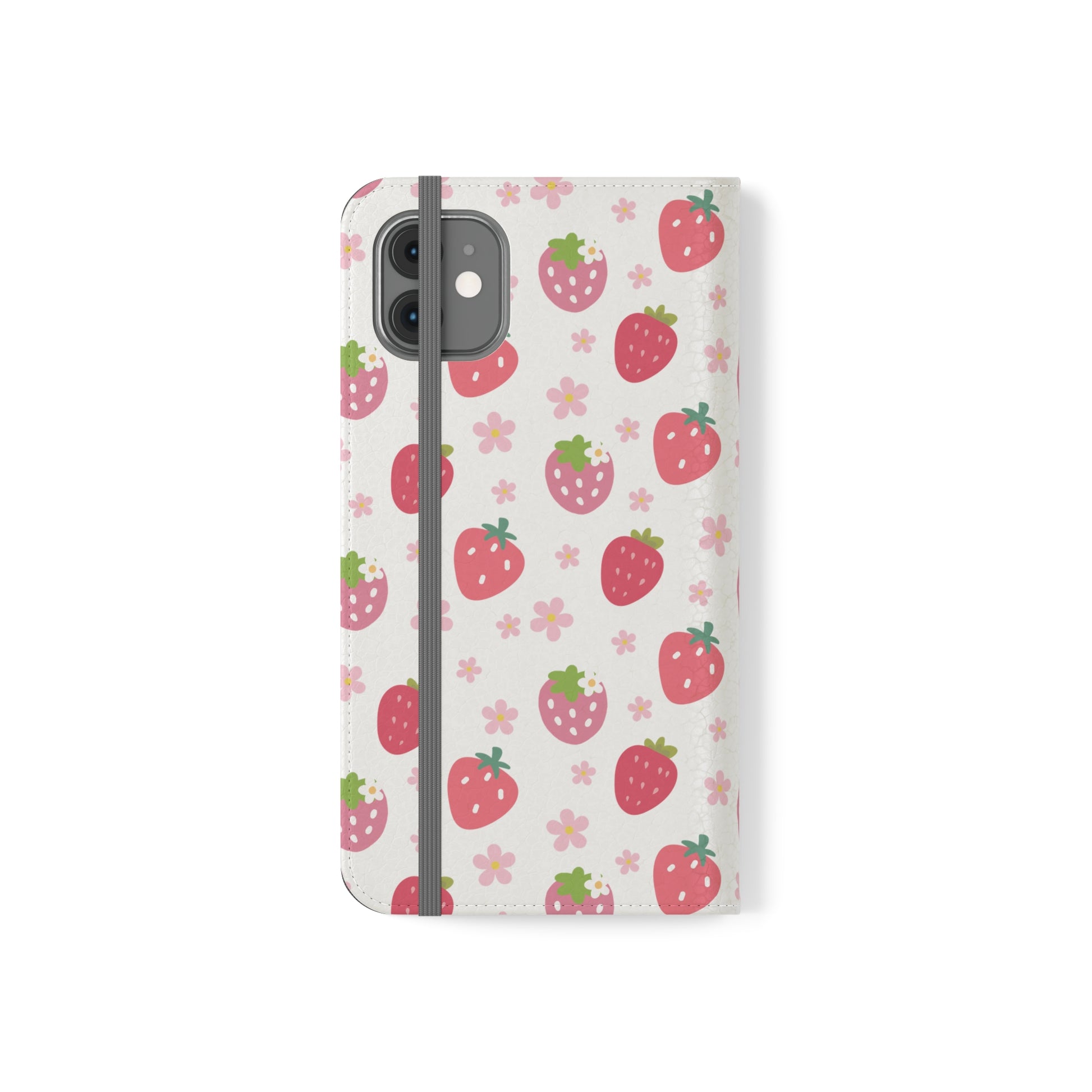 Strawberries and Daisies Flip Phone Case Cover with Pockets - Phone Case - Kristine Celestine