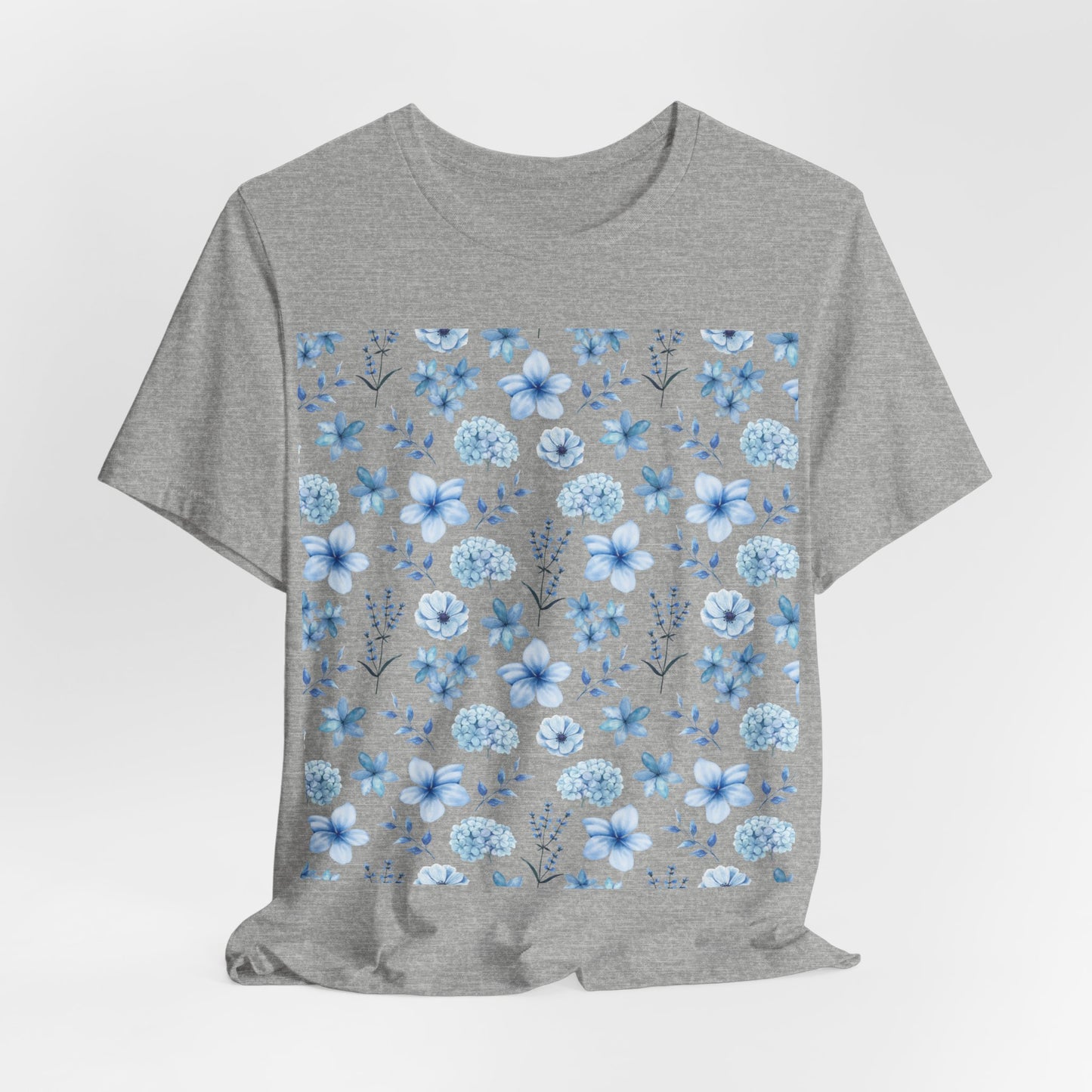 Snowy Blue Flowers T - Shirt - T - Shirt - Kristine Celestine