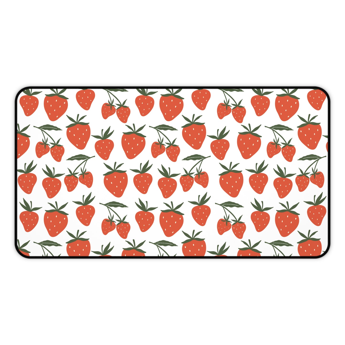 Tropical Strawberry Desk Mat Fruity Red Strawberries Computer Mat