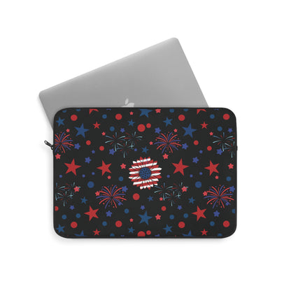 Starry Night America Laptop Sleeve USA Fireworks Laptop Pouch Red Whtie and Blue Summer Laptop Bag Laptop Case Spring Laptop Protector Cute Tablet Sleeve Pretty Tablet Case Adorable Tablet Pouch