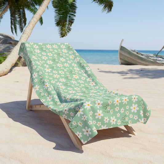 Mint Daisy Delight Beach Towel