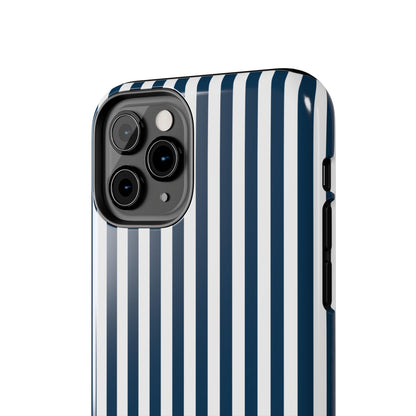 Navy Blue Stripes Tough Phone Case for iPhone and Samsung Galaxy