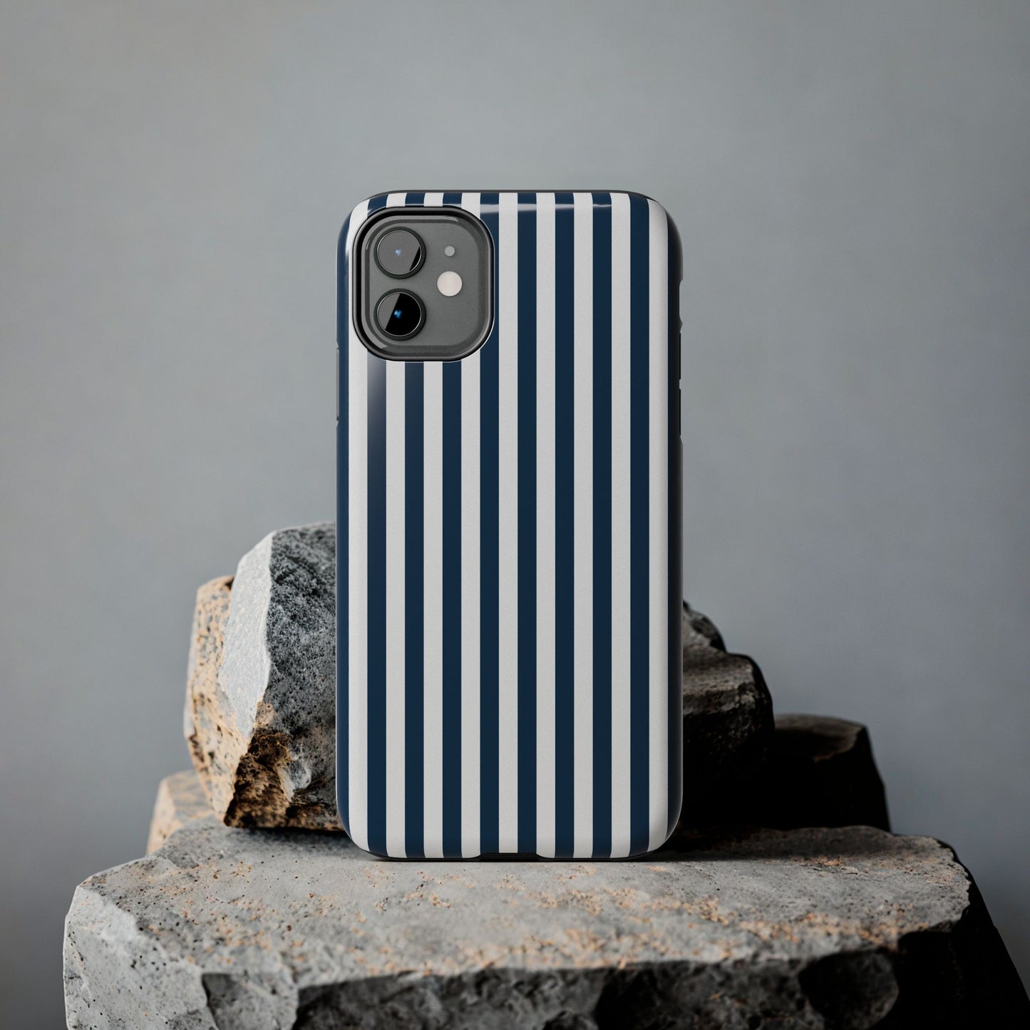 Navy Blue Stripes Tough Phone Case for iPhone and Samsung Galaxy