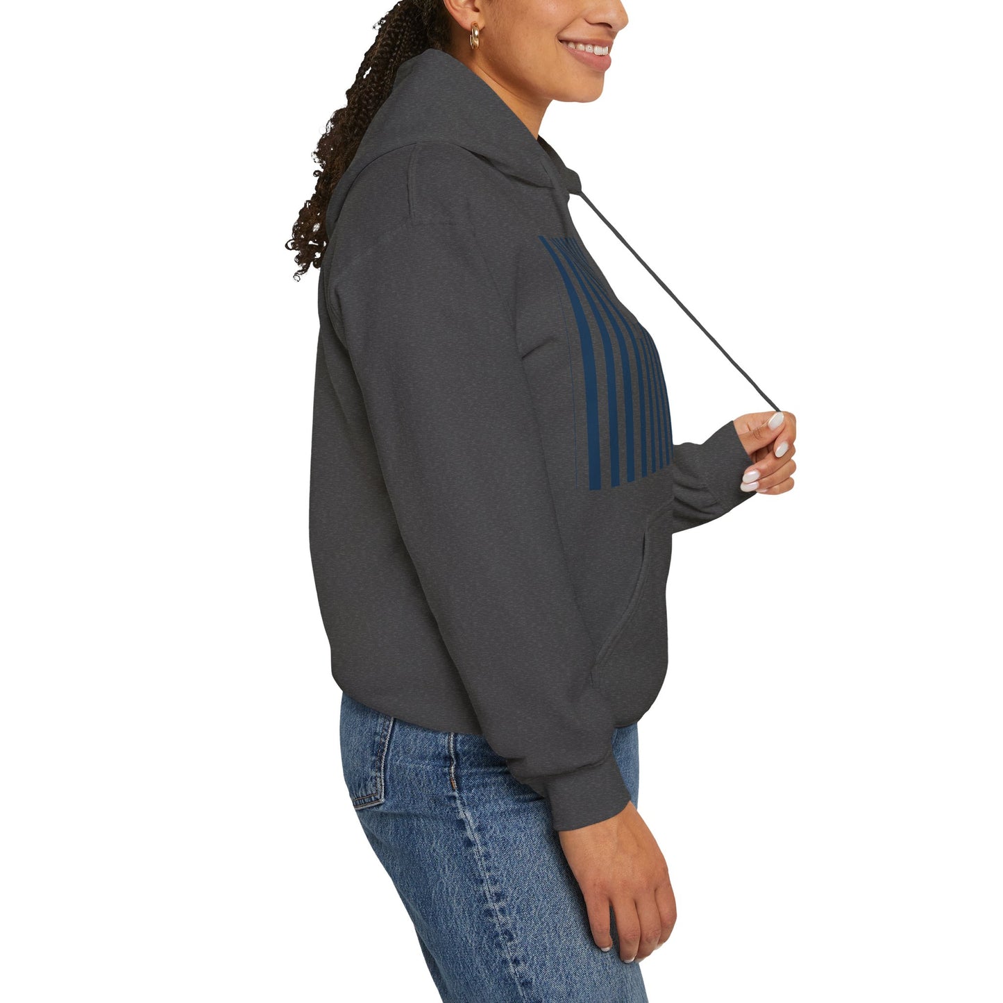 Navy Blue Stripes Hoodie - Hoodie - Kristine Celestine