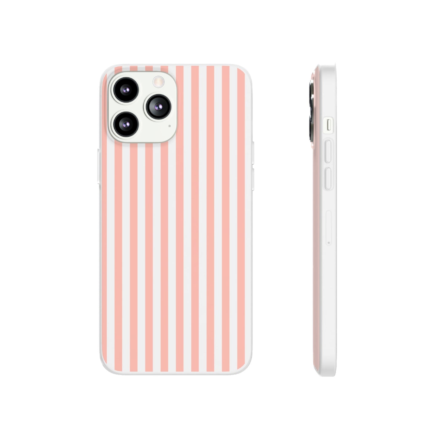 Coral Pink Stripes Flexible Phone Case iPhone Case Samsung Galaxy - Phone Case - Kristine Celestine